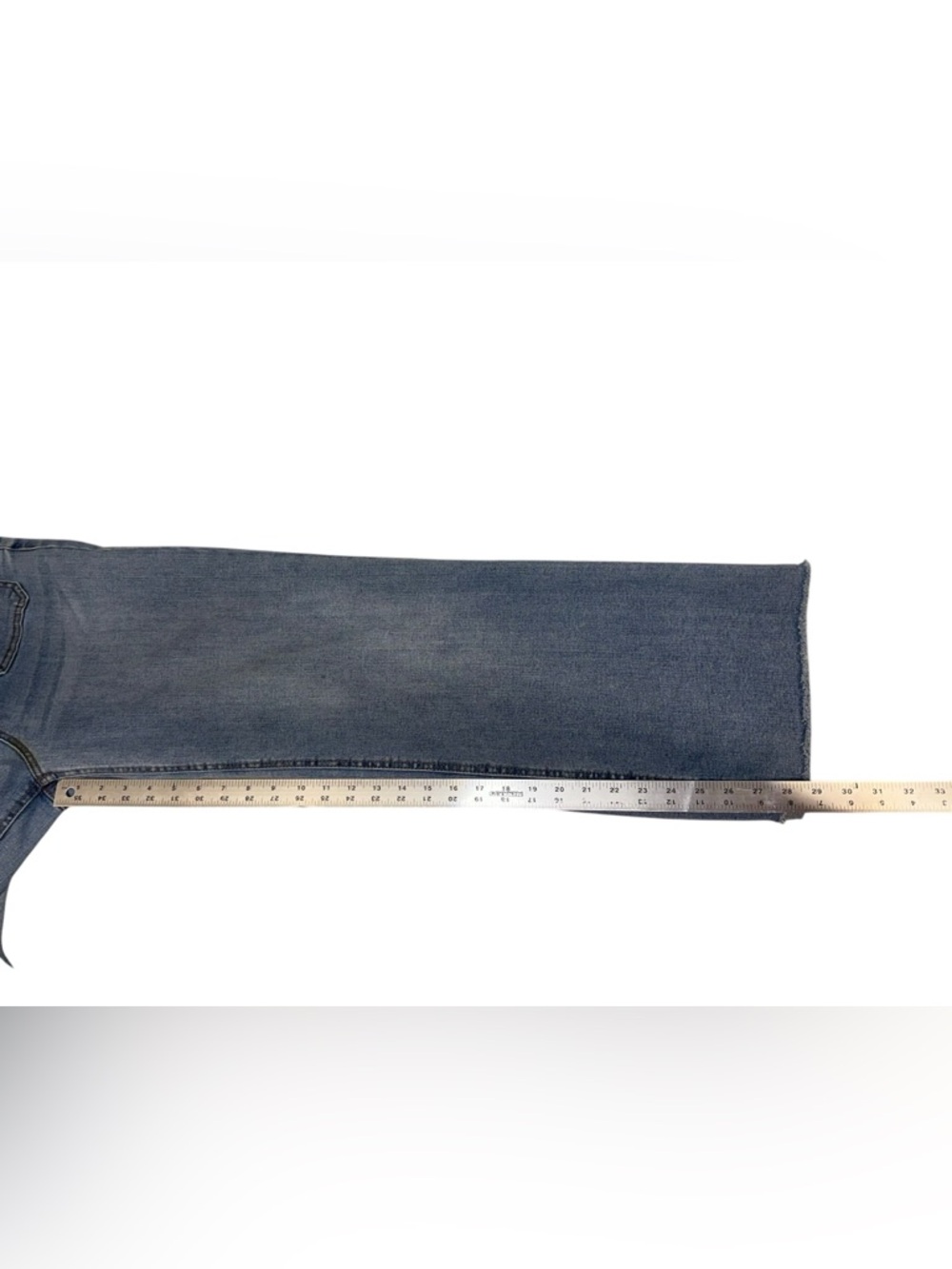 OAT New York Wide Leg Jeans High-Rise Light Wash Denim Sailor Utility Sz 6/28 - Picture 8 of 9